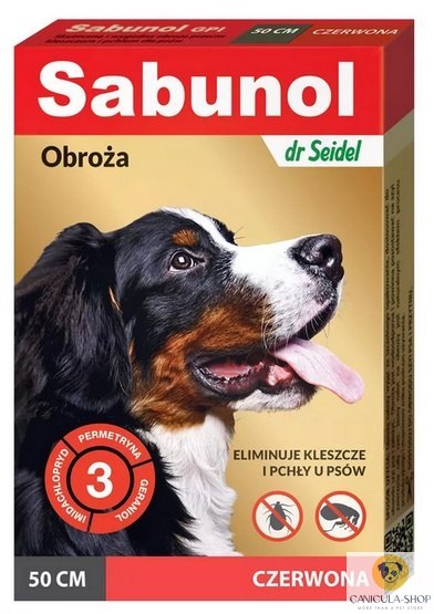 Sabunol GPI Obroża przeciw pchłom dla psa czerwona 50cm