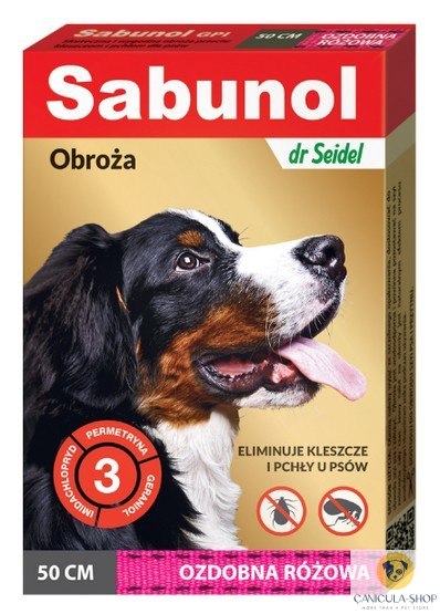 Sabunol GPI Obroża przeciw pchłom dla psa ozdobna różowa 50cm