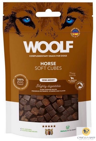 Woolf - Soft Cubes Monoprotein Horse 100g