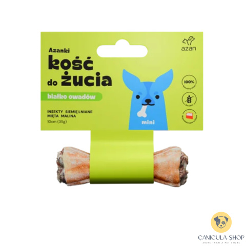 Azanki - Kość do żucia z insektami i miętą MINI 10cm
