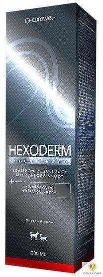 EUROWET Hexoderm Excellence - szampon regulujący mikroflorę skóry dla kota i psa 200ml