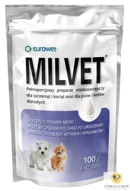 EUROWET Milvet Preparat mlekozastępczy dla szczeniąt i kociąt 100g