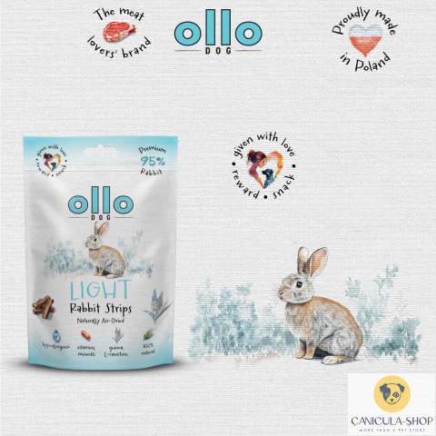 Ollo - Przysmak funkcjonalny dla psa Light Rabbit Strips 80g