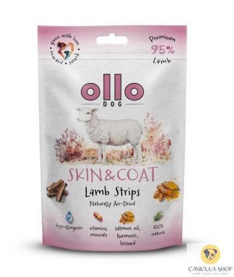 Ollo - Przysmak funkcjonalny dla psa Skin & Coat Lamb Strips 80g