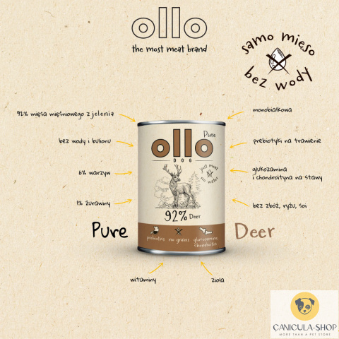 Ollo Pure - Jeleń 850g