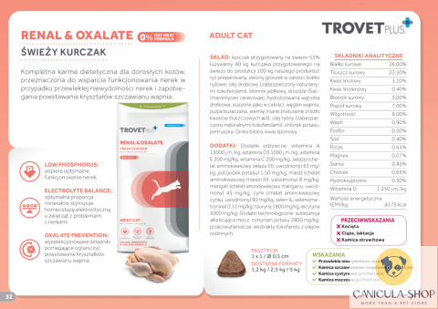 Trovet RID Renal & Oxalate dla kota 500g